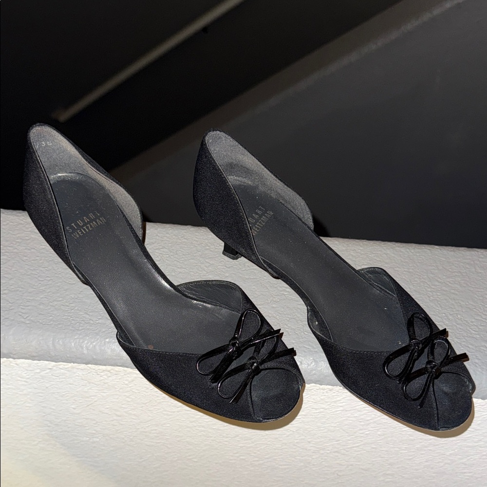 Stuart Weitzman Black Bow Heels